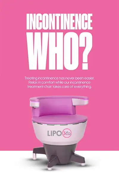 LIPO360 EMS Chair Can Help with Urinary Incontinence 2 Image of a urinary incontinence treatment seat Ascot